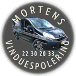 Mortens Vinduespolerings hovedlogo med navn rundt om pudsebilen - Main Logo